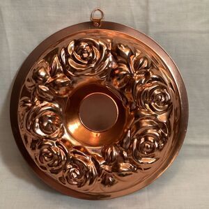 Copper Floral Wall Hanging Dessert Cake Mold 1963 AHG Made in Hong Kong 5 Cups